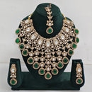 Rajwadi Collection Ethnic Elegance Austrian And Pota Stone Necklace Set