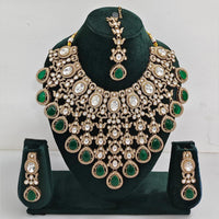 Rajwadi Collection Ethnic Elegance Austrian And Pota Stone Necklace Set