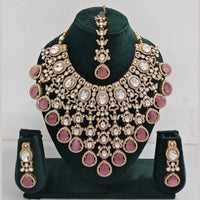 Rajwadi Collection Ethnic Elegance Austrian And Pota Stone Necklace Set