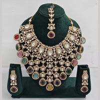 Rajwadi Collection Ethnic Elegance Austrian And Pota Stone Necklace Set