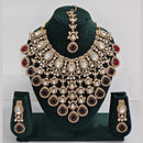 Rajwadi Collection Ethnic Elegance Austrian And Pota Stone Necklace Set