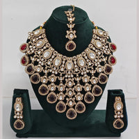 Rajwadi Collection Ethnic Elegance Austrian And Pota Stone Necklace Set