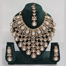 Rajwadi Collection Ethnic Elegance Austrian And Pota Stone Necklace Set