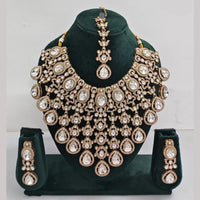 Rajwadi Collection Ethnic Elegance Austrian And Pota Stone Necklace Set