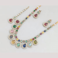 Rajwadi Collection Royal Look Pota Stone Necklace Set