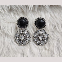 Rajwadi Collection Boho Oxidised Plated Pota Stone Detailing Dangler Earrings