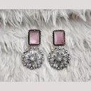 Rajwadi Collection Boho Oxidised Plated Pota Stone Detailing Dangler Earrings