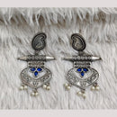 Rajwadi Collection Boho Oxidised Plated Crystal Stone And Pearl Dangler Earrings