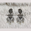 Rajwadi Collection Boho Oxidised Plated Crystal Stone And Pearl Dangler Earrings