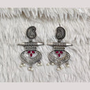 Rajwadi Collection Boho Oxidised Plated Crystal Stone And Pearl Dangler Earrings