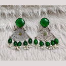 Rajwadi Collection Boho Oxidised Plated Pota Stone Beads Dangler Earrings
