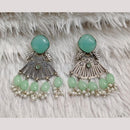 Rajwadi Collection Boho Oxidised Plated Pota Stone Beads Dangler Earrings
