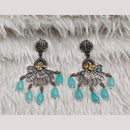 Rajwadi Collection Boho Oxidised Plated Pota Stone Beads Dangler Earrings