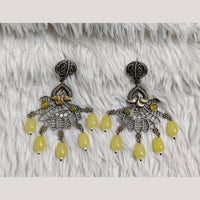 Rajwadi Collection Boho Oxidised Plated Pota Stone Beads Dangler Earrings