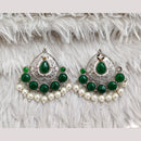 Rajwadi Collection Boho Oxidised Plated Pota Stone Detailing Dangler Earrings