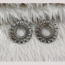 Rajwadi Collection Boho Oxidised Plated Crystal Stone And Pearl Dangler Earrings