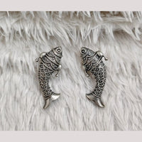 Rajwadi Collection Oxidised Plated Unique Fish Shape Dangler Earrings