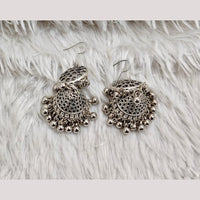 Rajwadi Collection Boho Stylish Oxidised Plated Pearl Jhumki Earrings 
