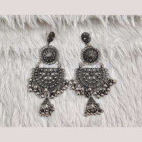 Rajwadi Collection Boho Stylish Oxidised Plated Pearl Jhumki Earrings 