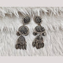 Rajwadi Collection Boho Stylish Oxidised Plated Pearl Jhumki Earrings 
