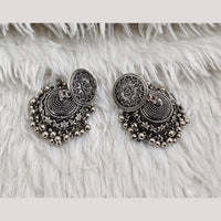 Rajwadi Collection Boho Stylish Oxidised Plated Pearl Jhumki Earrings 