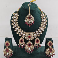 Rajwadi Collection Designer Polki Kundan Stone And Beads Jewellery Necklace Set
