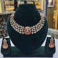 Rajwadi Collection Classic Polki Kundan And Meenakari Ethnic Necklace Set