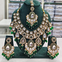 Rajwadi Collection Elegant Kundan Pearl And Beads Necklace Set