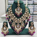 Rajwadi Collection Elegant Kundan Pearl And Beads Necklace Set