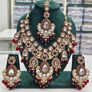 Rajwadi Collection Elegant Kundan Pearl And Beads Necklace Set