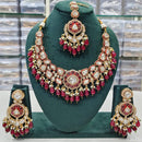 Rajwadi Collection Elegant Kundan And Pota Stone Beads Necklace Set