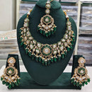 Rajwadi Collection Elegant Kundan And Pota Stone Beads Necklace Set
