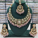 Rajwadi Collection Elegant Kundan And Pota Stone Beads Necklace Set