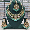 Rajwadi Collection Elegant Kundan And Pota Stone Beads Necklace Set