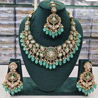 Rajwadi Collection Elegant Kundan And Pota Stone Beads Necklace Set