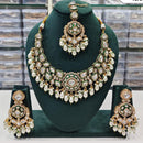 Rajwadi Collection Elegant Kundan And Pota Stone Beads Necklace Set