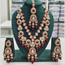 Rajwadi Collection Elegant Kundan And Pota Stone Beads Meenakari Necklace Set