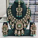 Rajwadi Collection Elegant Kundan And Pota Stone Beads Meenakari Necklace Set