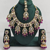 Rajwadi Collection Kundan And Beads Necklace Set
