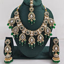 Rajwadi Collection Kundan And Beads Necklace Set
