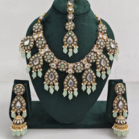 Rajwadi Collection Kundan And Beads Necklace Set