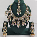Rajwadi Collection Kundan And Beads Necklace Set