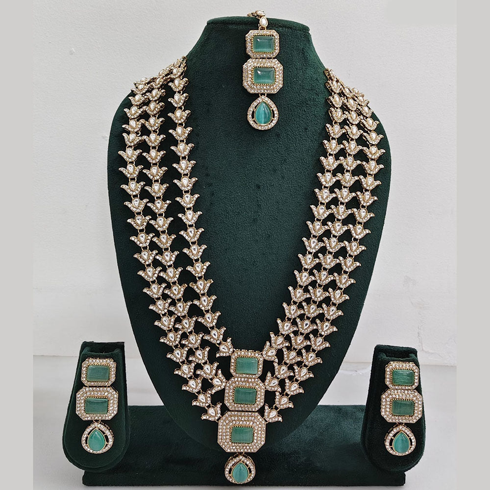 Rajwadi Collection Kundan Multi Layer Long Necklace Set