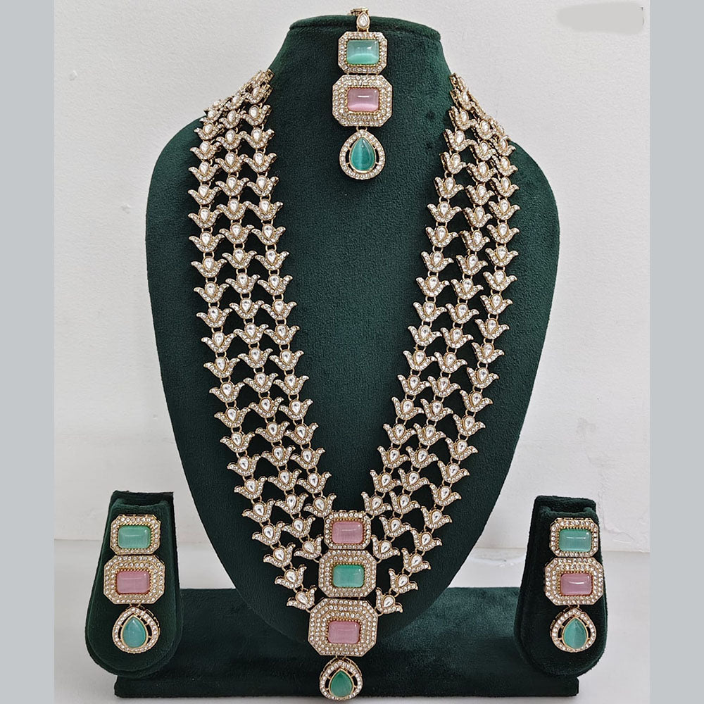 Rajwadi Collection Kundan Multi Layer Long Necklace Set
