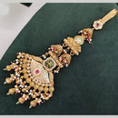 Rajwadi Collection Pota Stone Pearl And Beads Mangtikka