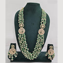 Rajwadi Collection Pearl Detaling Kundan Multi Layer Long Necklace Set