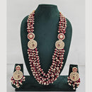 Rajwadi Collection Pearl Detaling Kundan Multi Layer Long Necklace Set