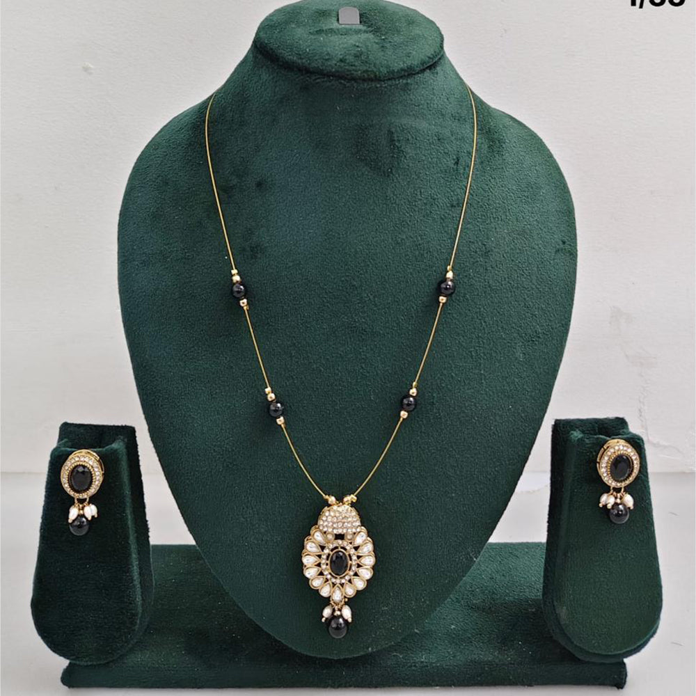 Rajwadi Collection Royal Austrian Stone And Beaded Long Necklace Set
