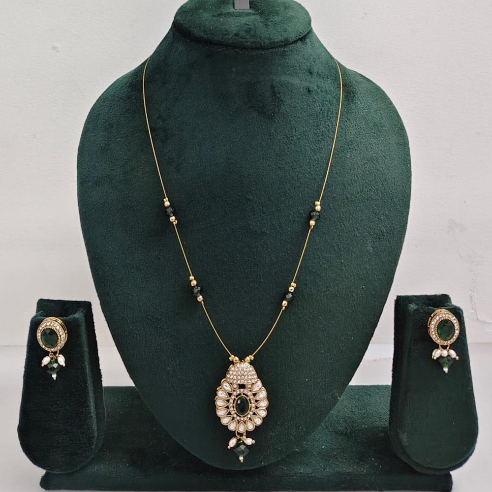 Rajwadi Collection Royal Austrian Stone And Beaded Long Necklace Set