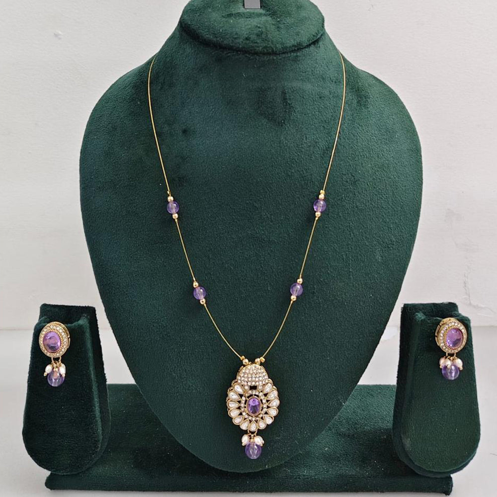 Rajwadi Collection Royal Austrian Stone And Beaded Long Necklace Set